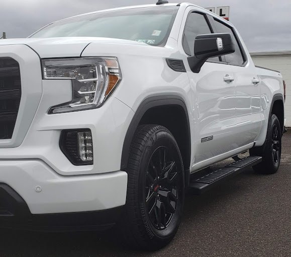 White truck Side profile view